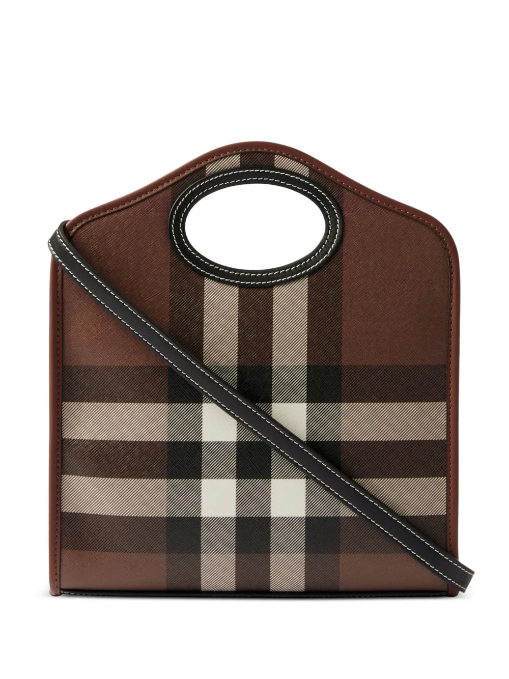 mini checkered leather tote bag