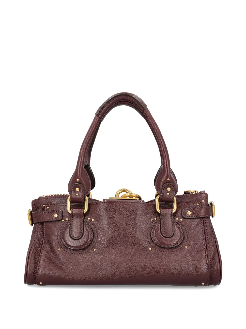 padlock leather tote bag
