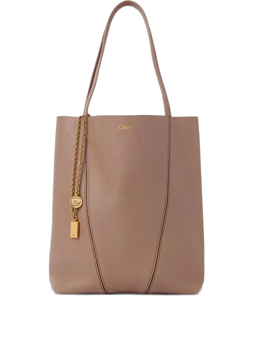 medium Spin leather chain-detail tote bag
