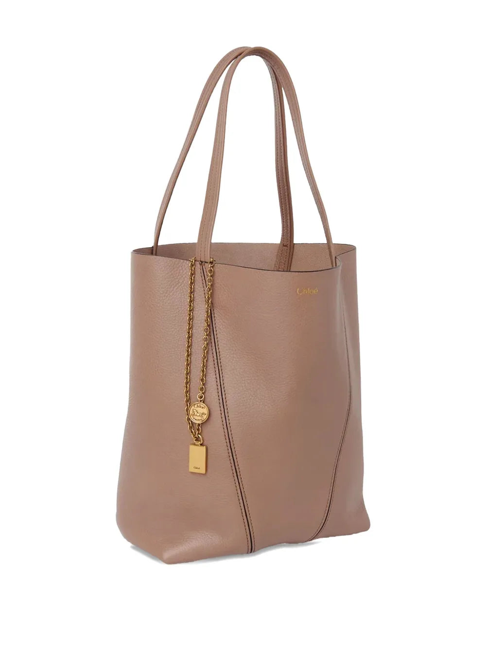 medium Spin leather chain-detail tote bag