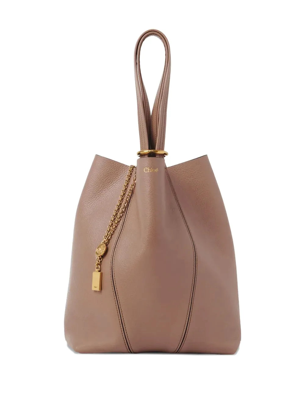 medium Spin leather chain-detail tote bag