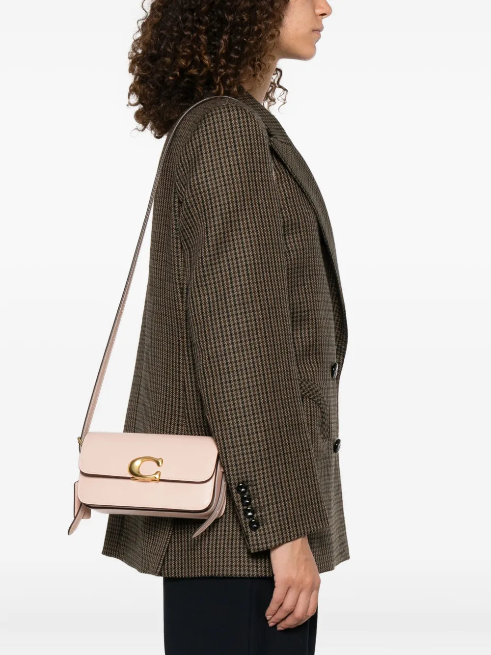 Zoe C-clasp leather shoulder bag