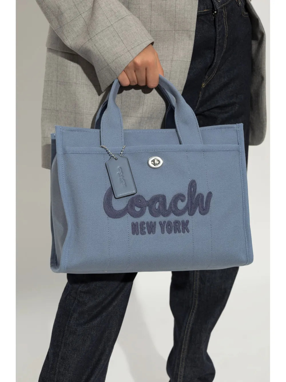 logo embroidered tote bag
