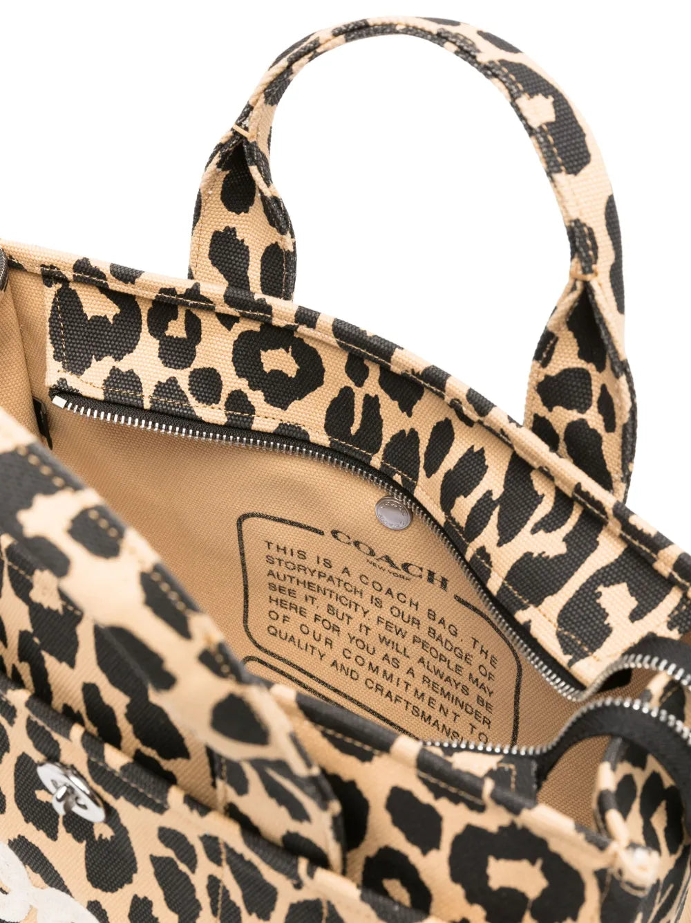 leopard-print canvas tote bag