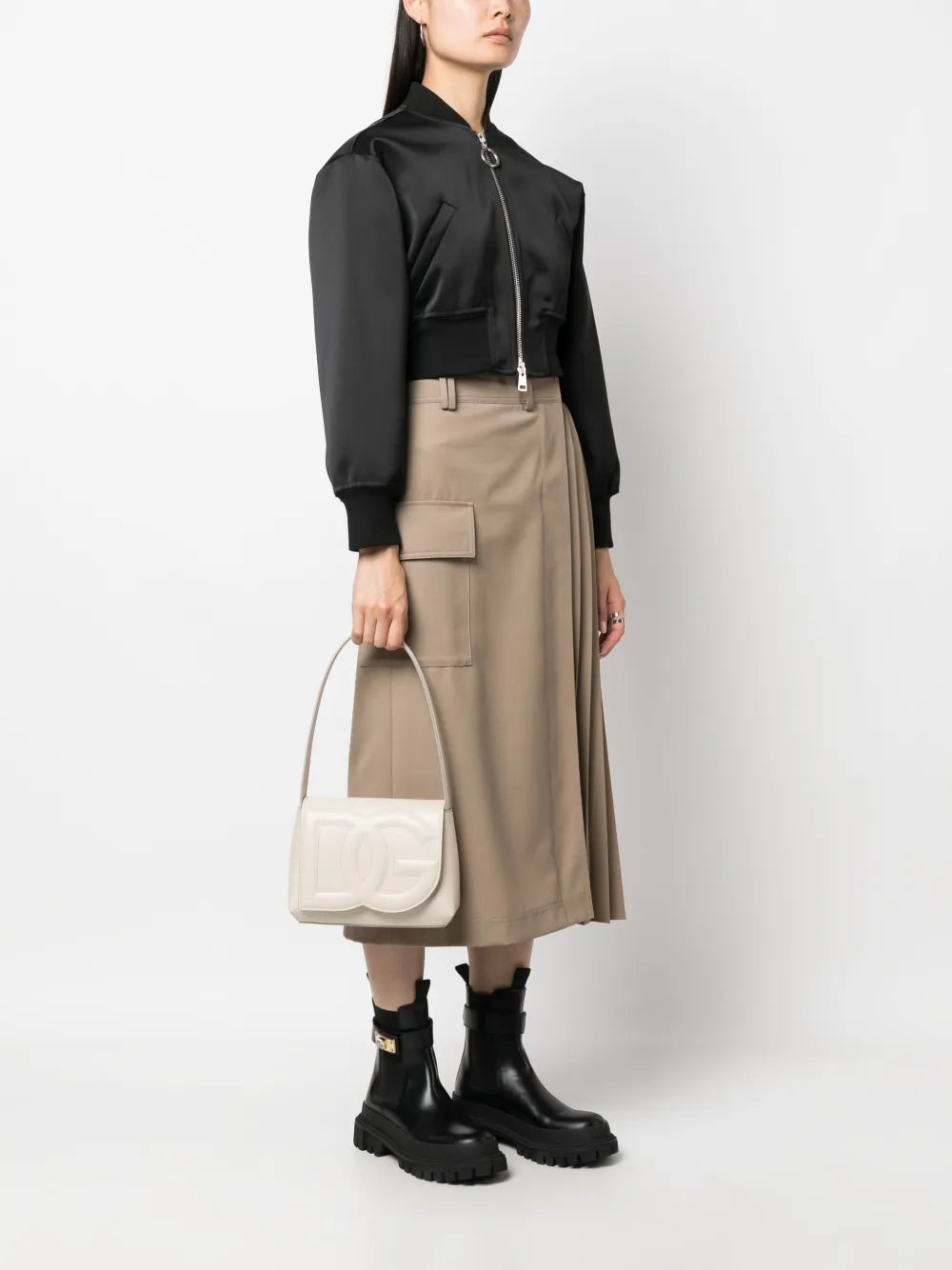 DG Logo leather shoulder bag