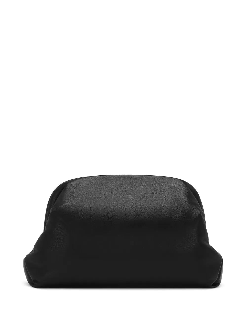 logo-embossed leather clutch