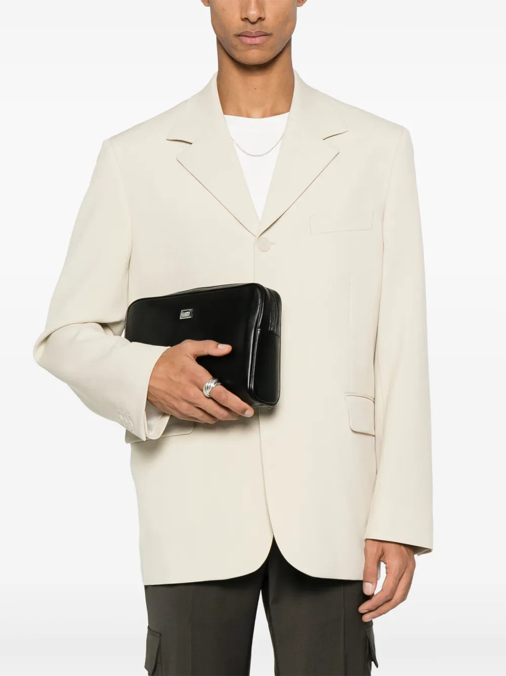 logo-plaque clutch bag