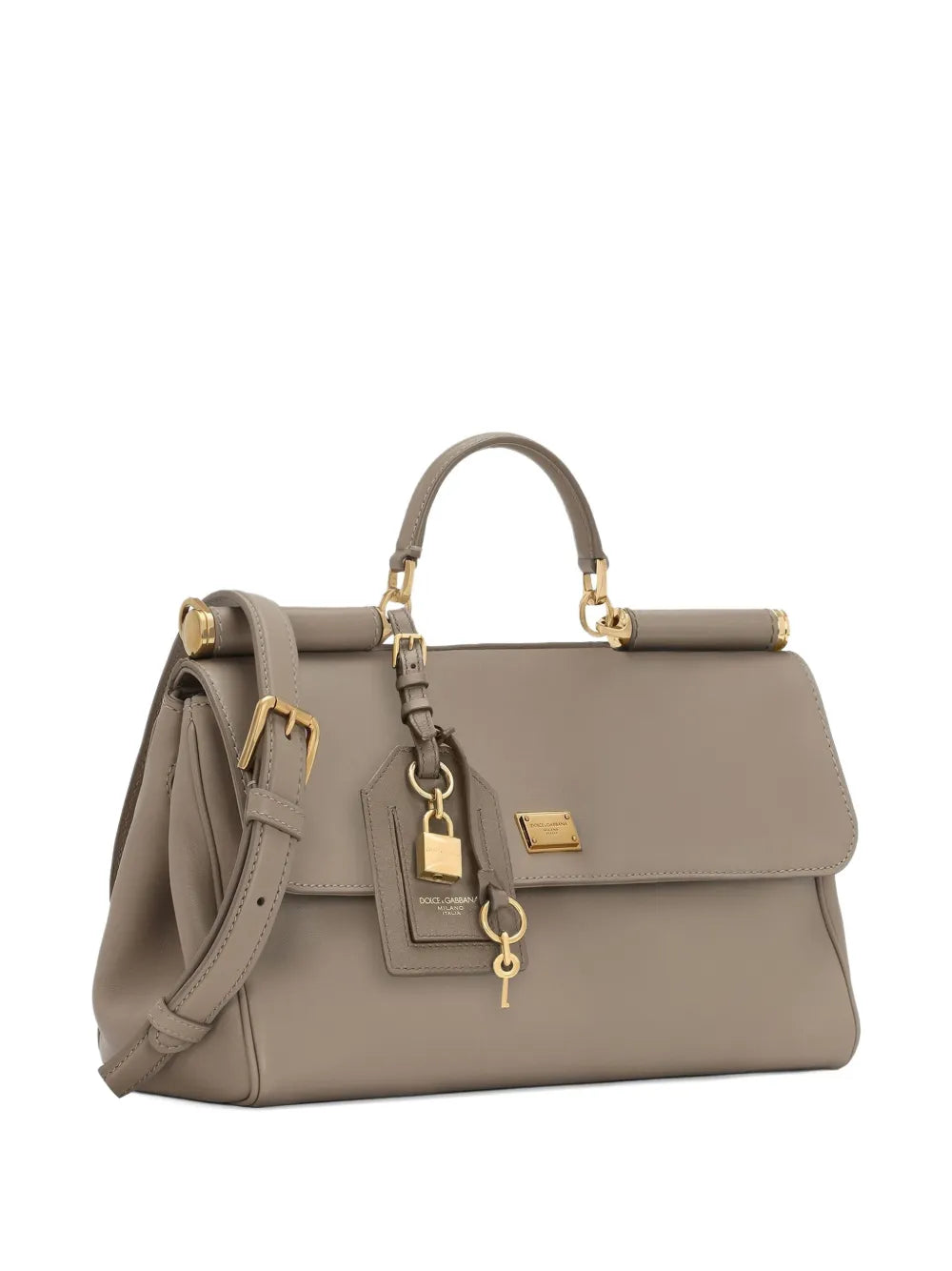 My Sicily lock-charm leather tote bag