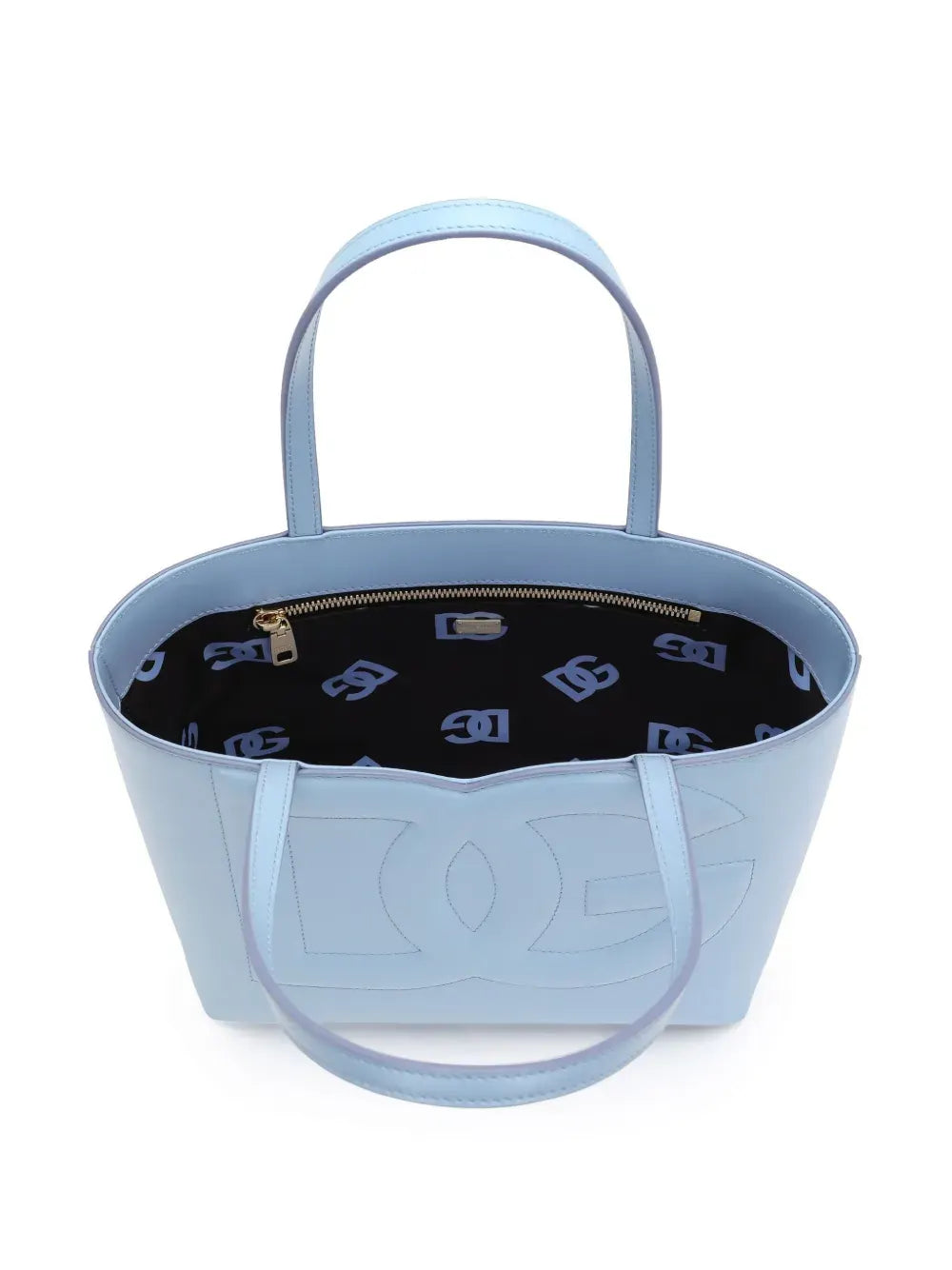 small DG logo leather tote bag