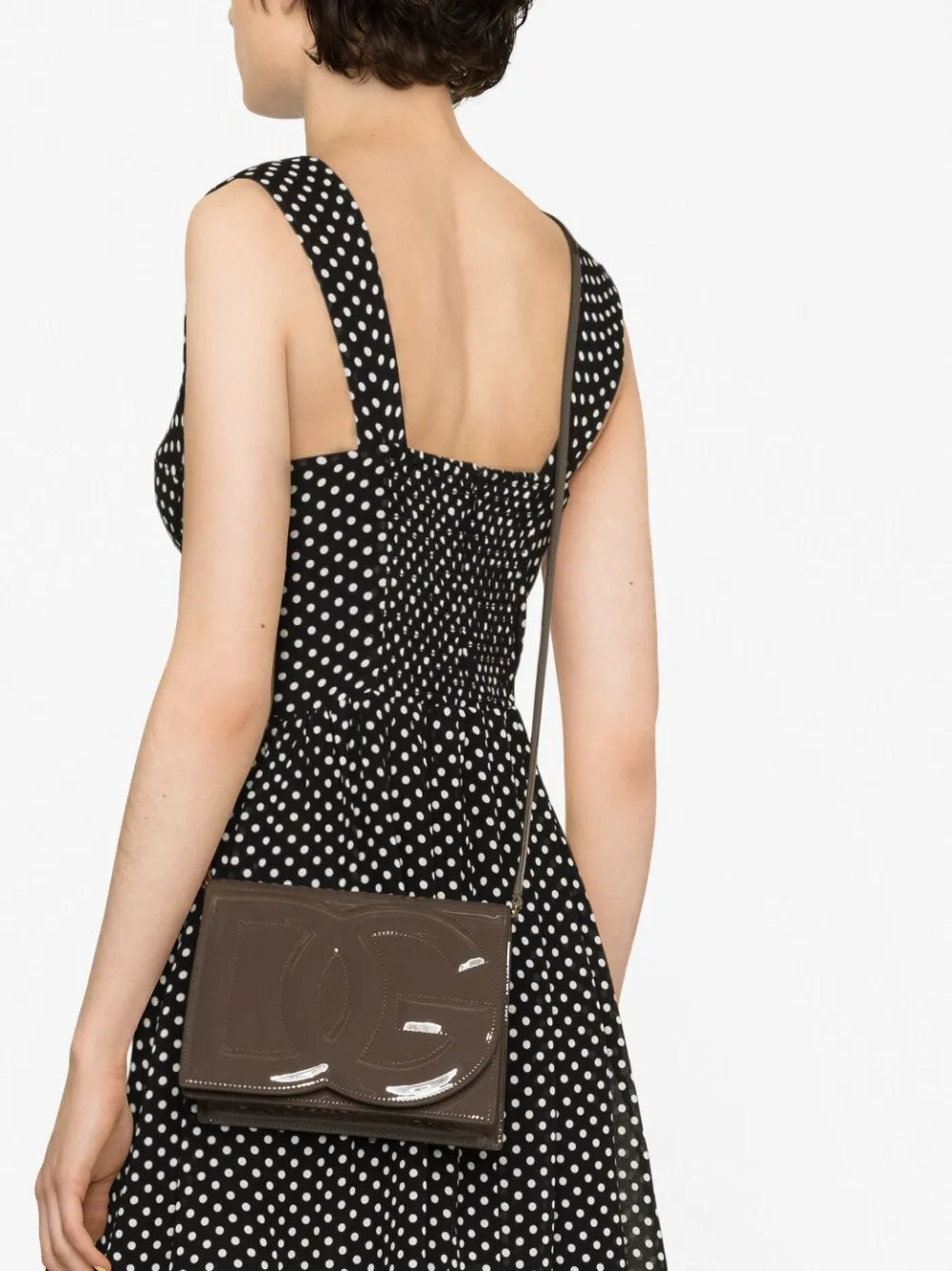 DG Logo patent leather crossbody bag