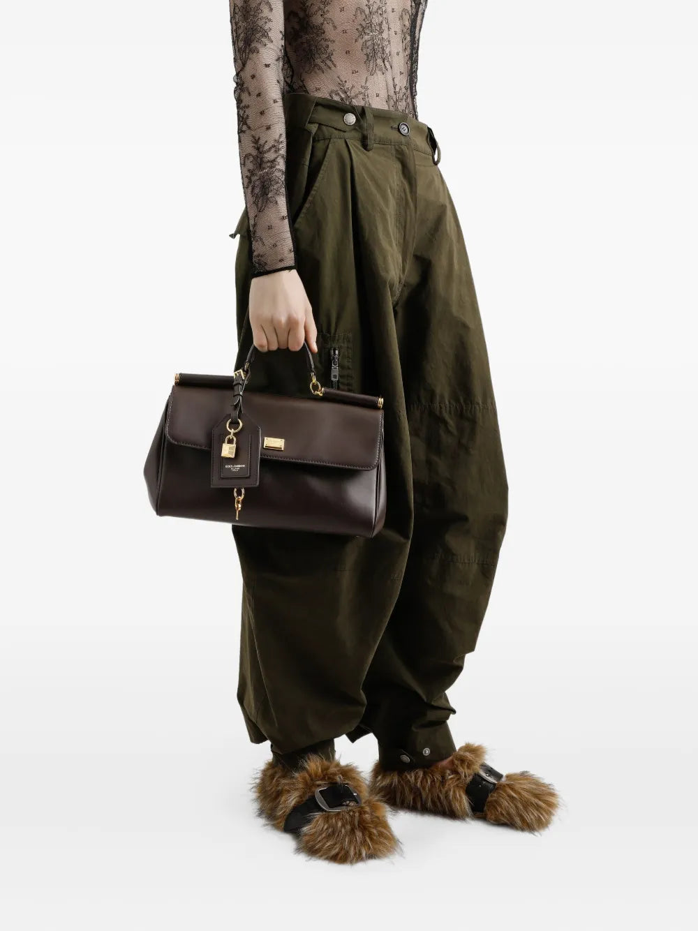 My Sicily lock-charm leather tote bag