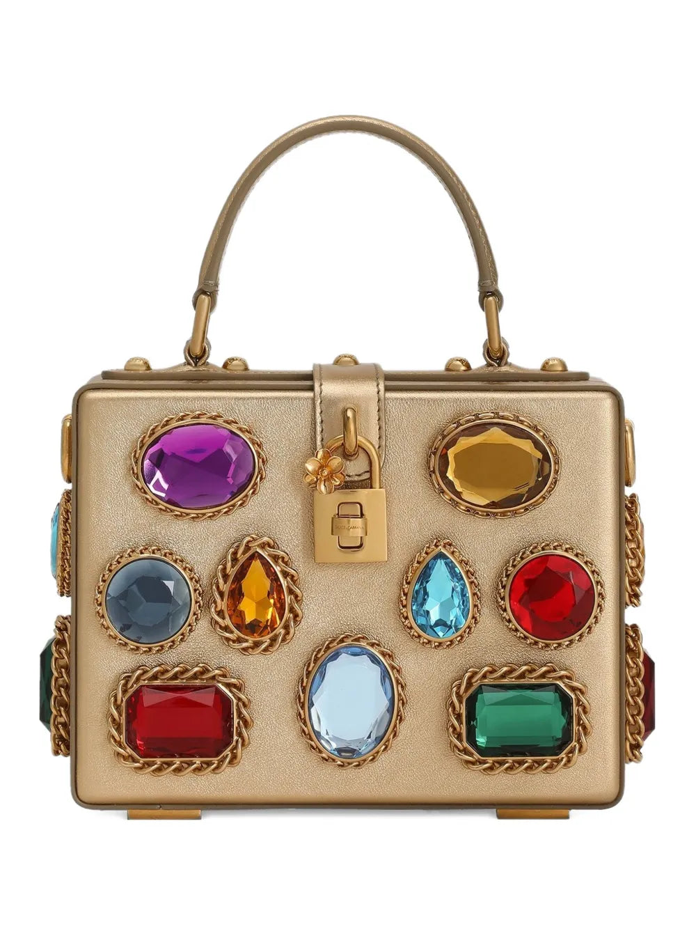 jewel-embellished box tote bag