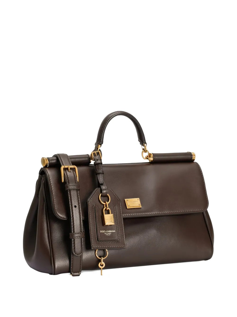 My Sicily lock-charm leather tote bag