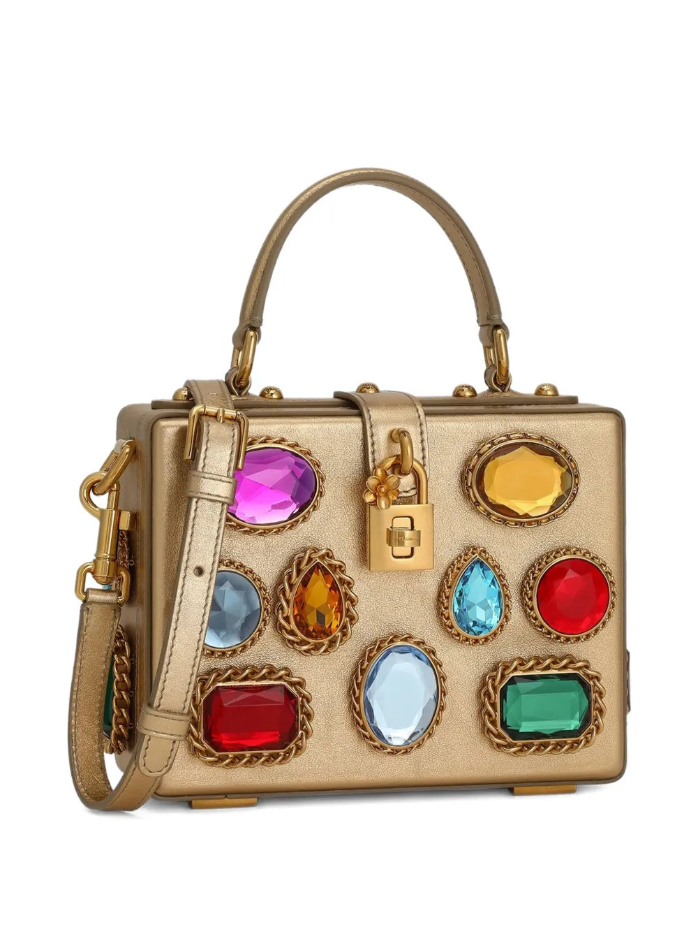 jewel-embellished box tote bag