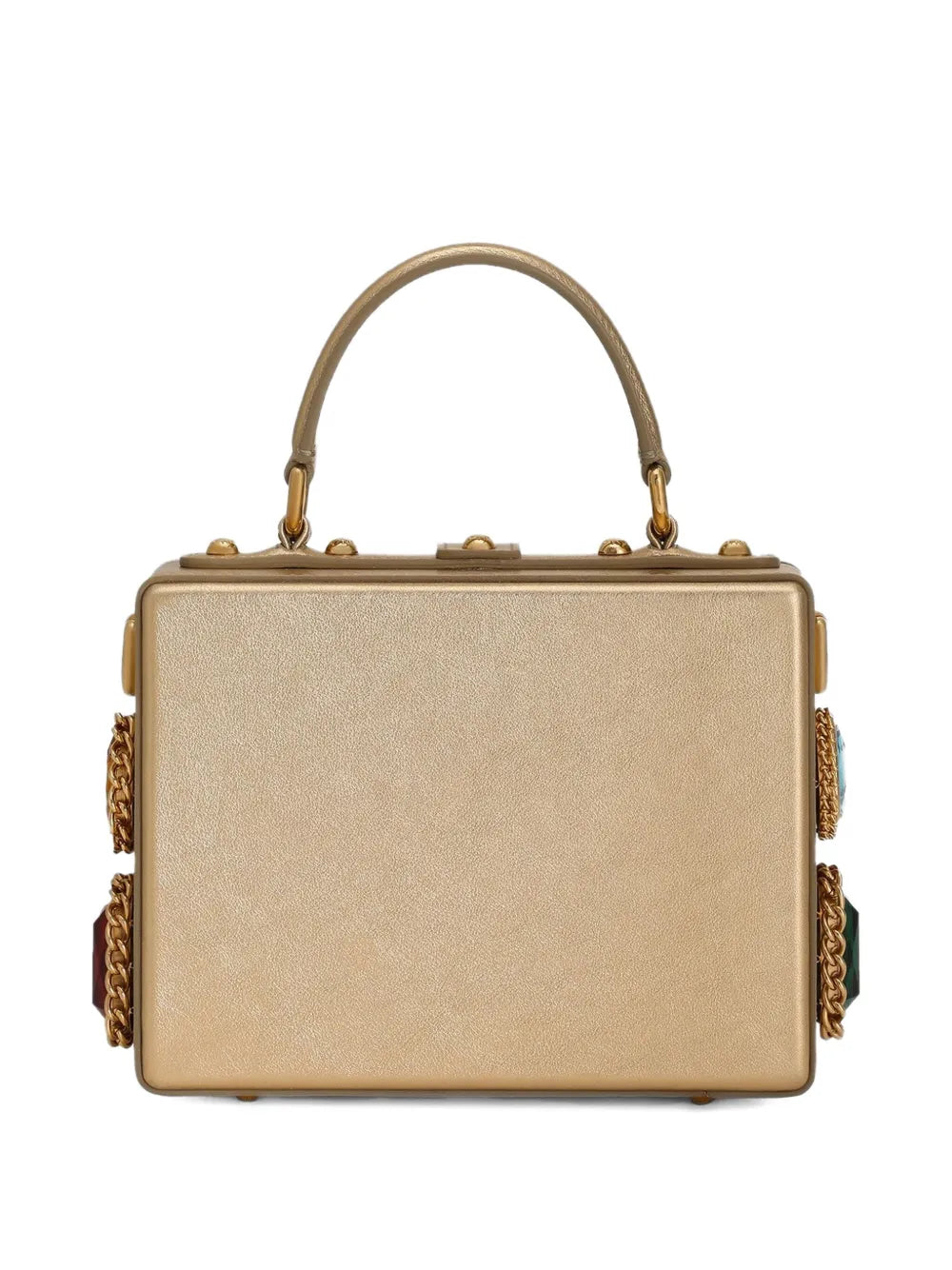 jewel-embellished box tote bag