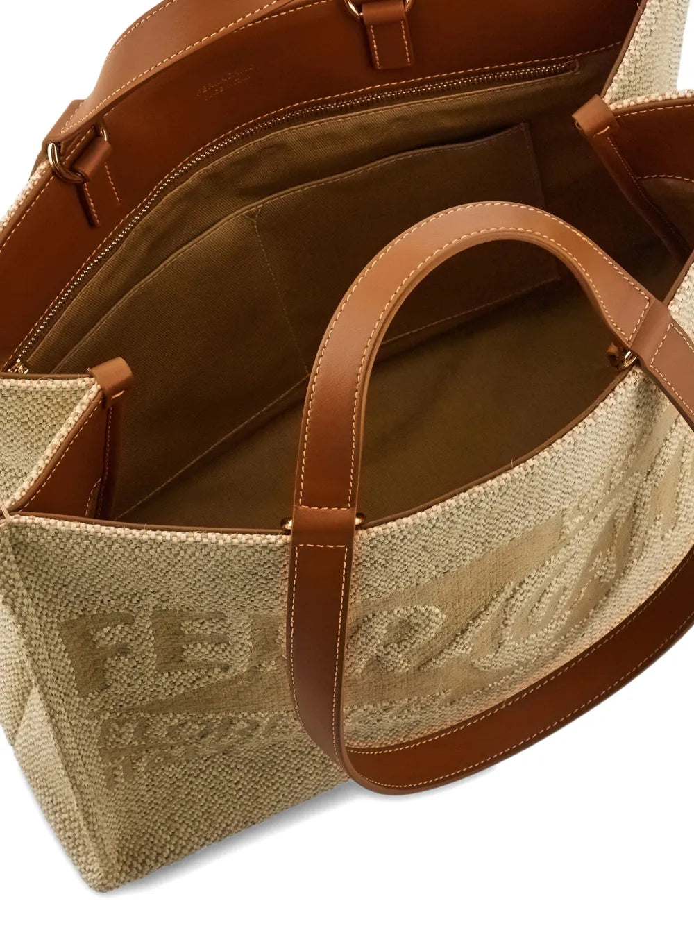 large logo-embroidered tote bag