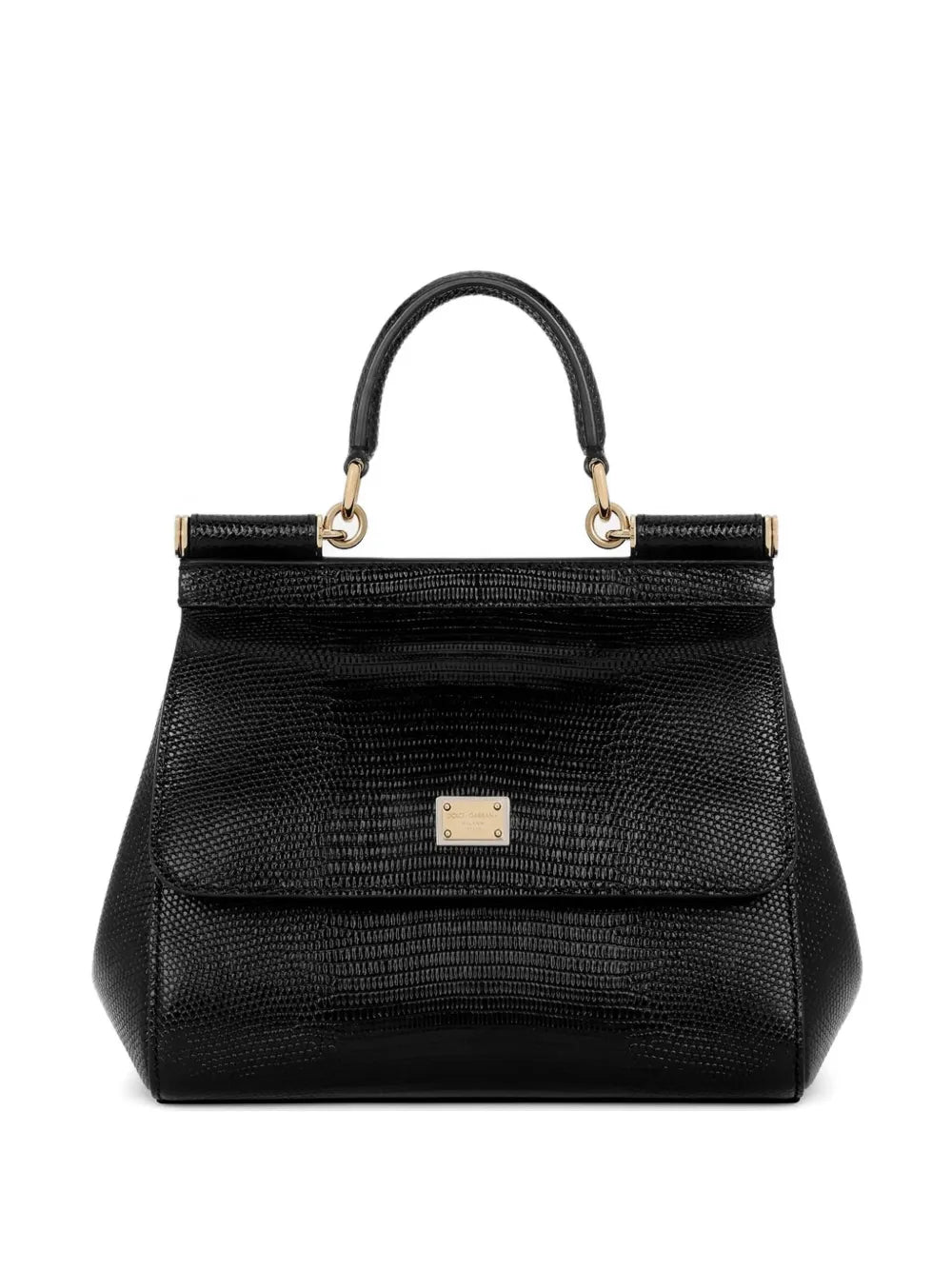 medium Sicily embossed-leather top-handle tote bag