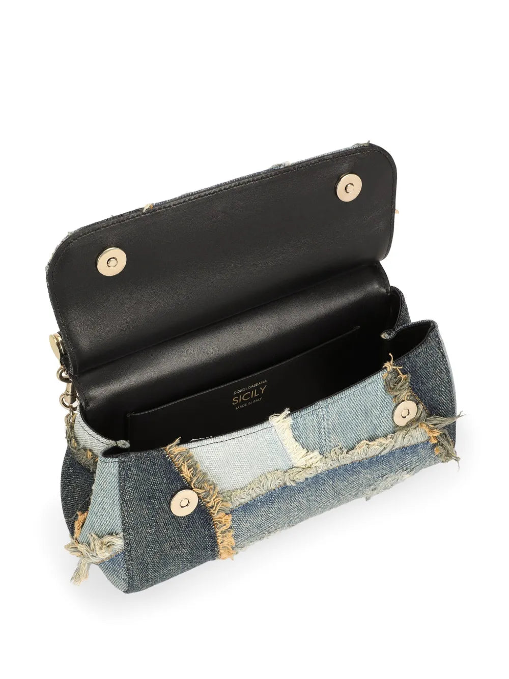 Sicily denim patchwork cross body bag