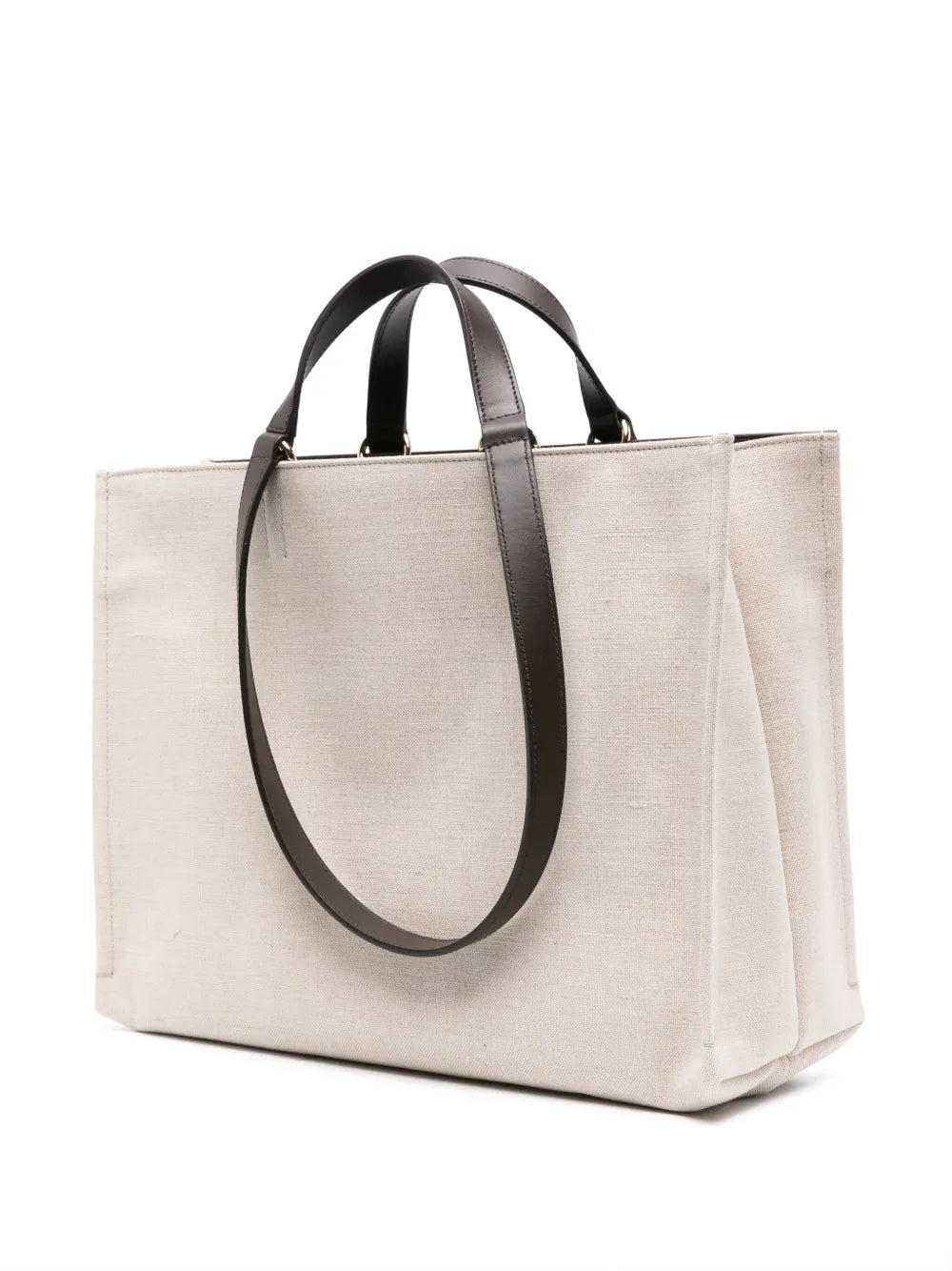 logo-embroidered canvas tote bag