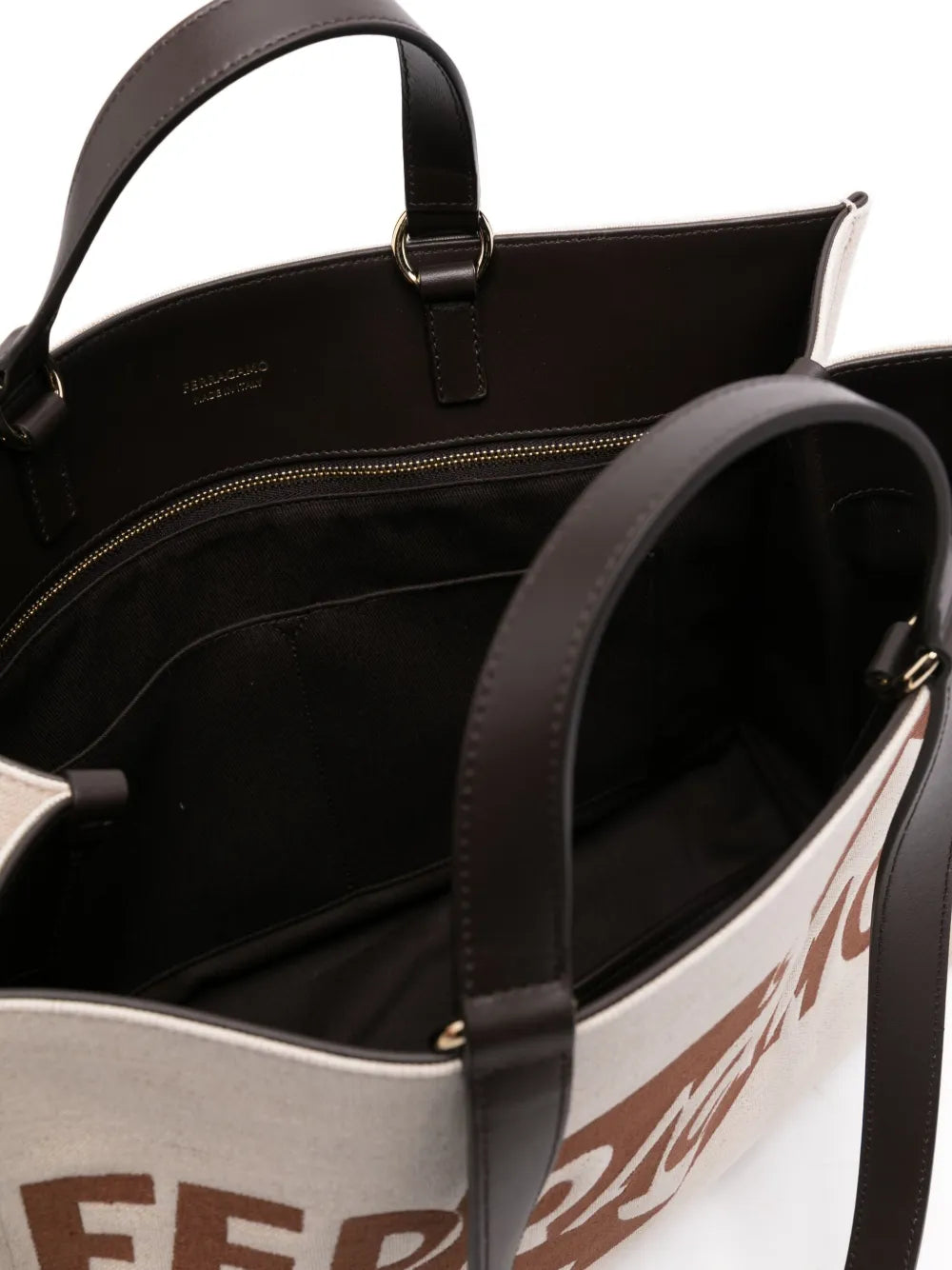 logo-embroidered canvas tote bag
