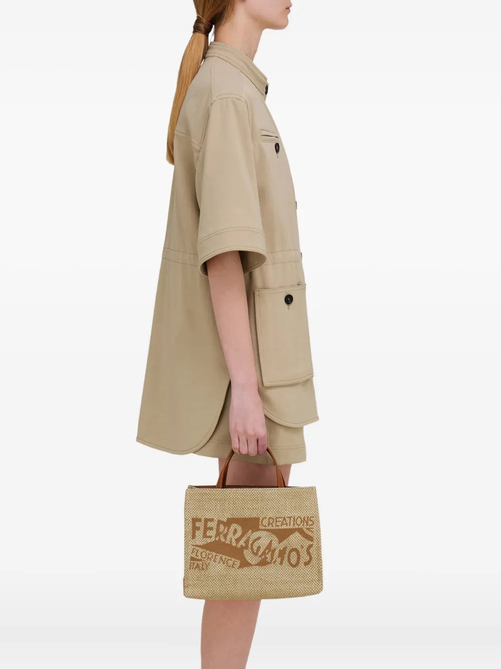 medium logo-embroidered tote bag