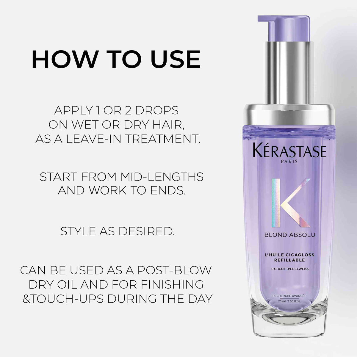 Kérastase Blond Absolu L'Huile Cicagloss Refillable Hair Oil 75 ml