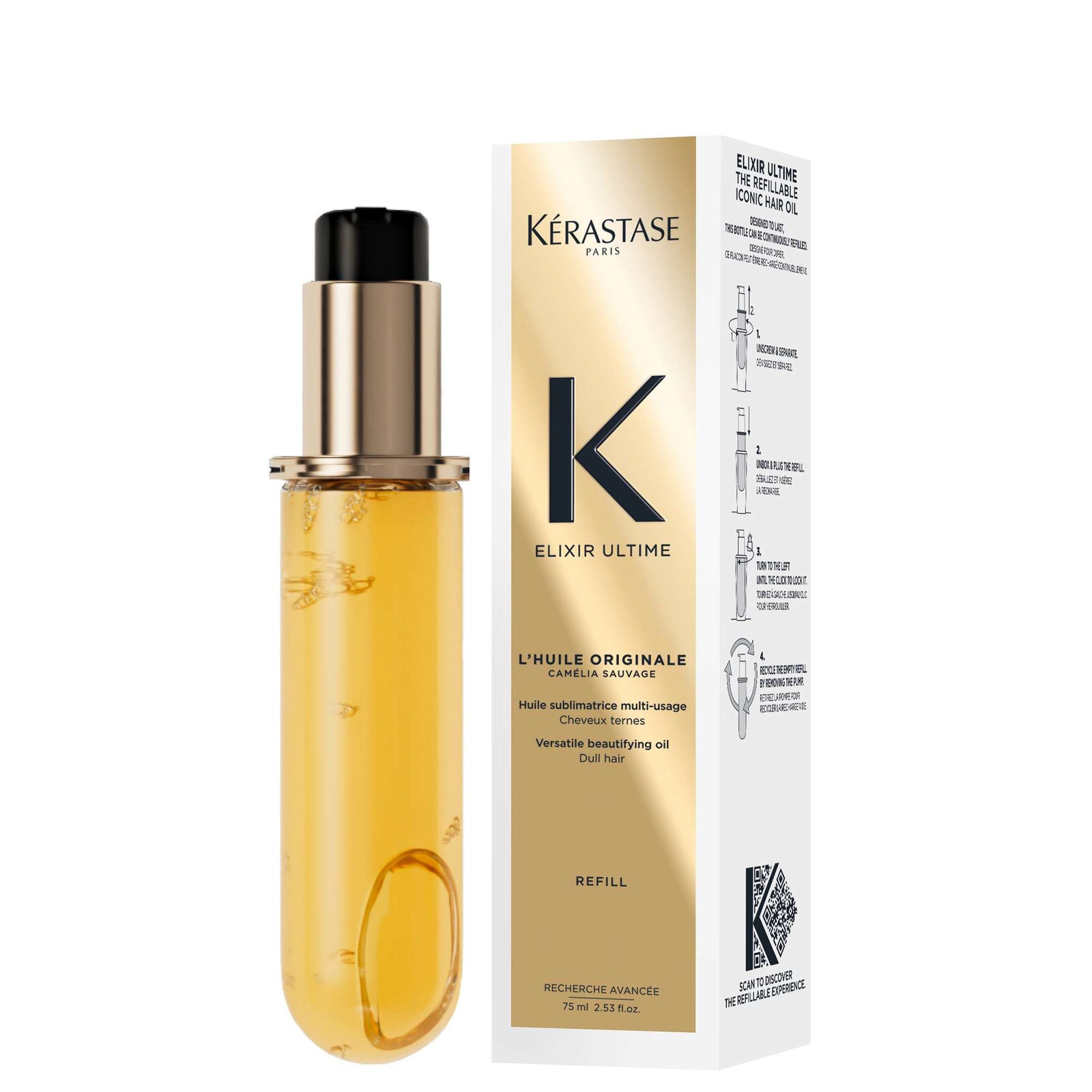 Kérastase Elixir Ultime L'Huile Originale: Iconic Hair Oil Refill 75 ml