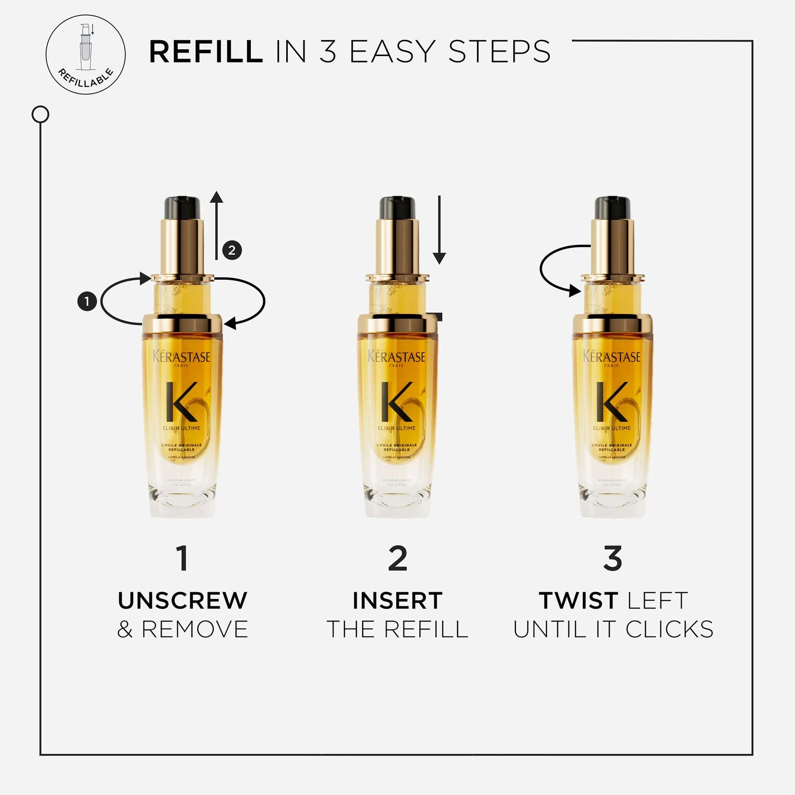 Kérastase Elixir Ultime L'Huile Originale: Iconic Hair Oil Refill 75 ml