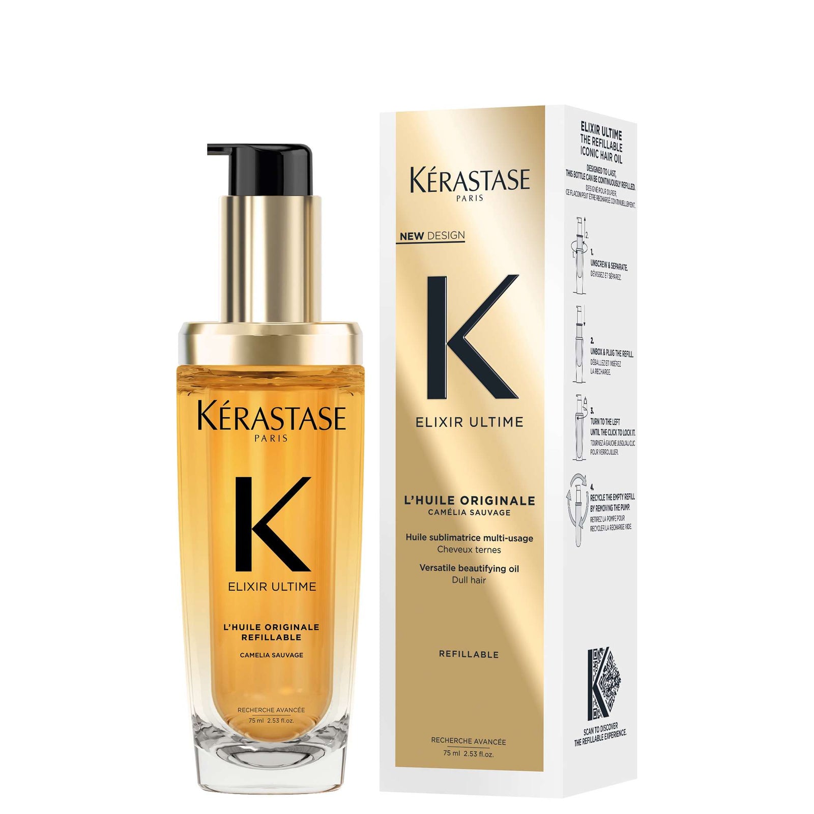 Kérastase Elixir Ultime L'Huile Originale: Iconic Hair Oil Refillable 75 ml