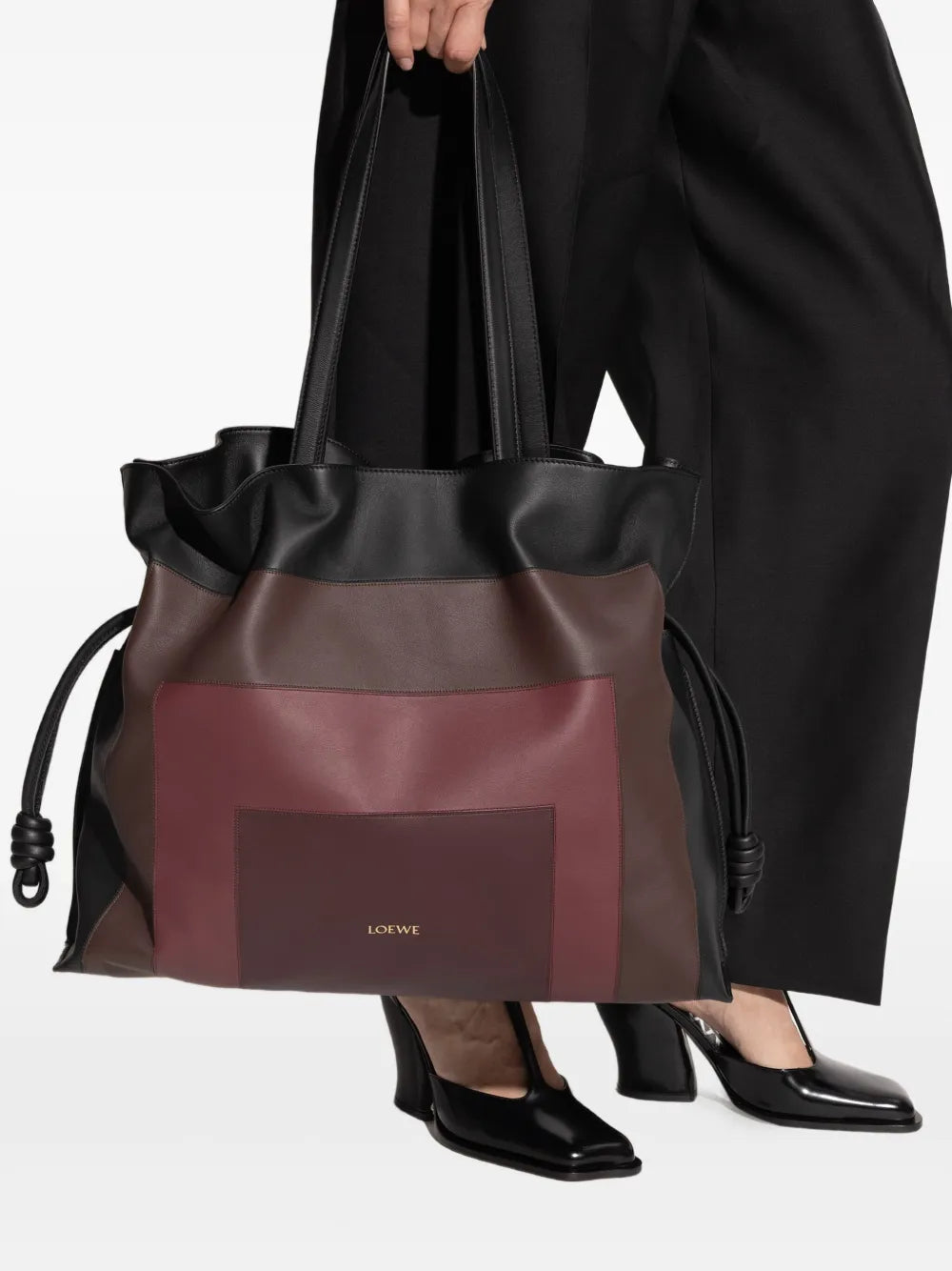x Albers XL Flamenco panelled knot-detail tote bag