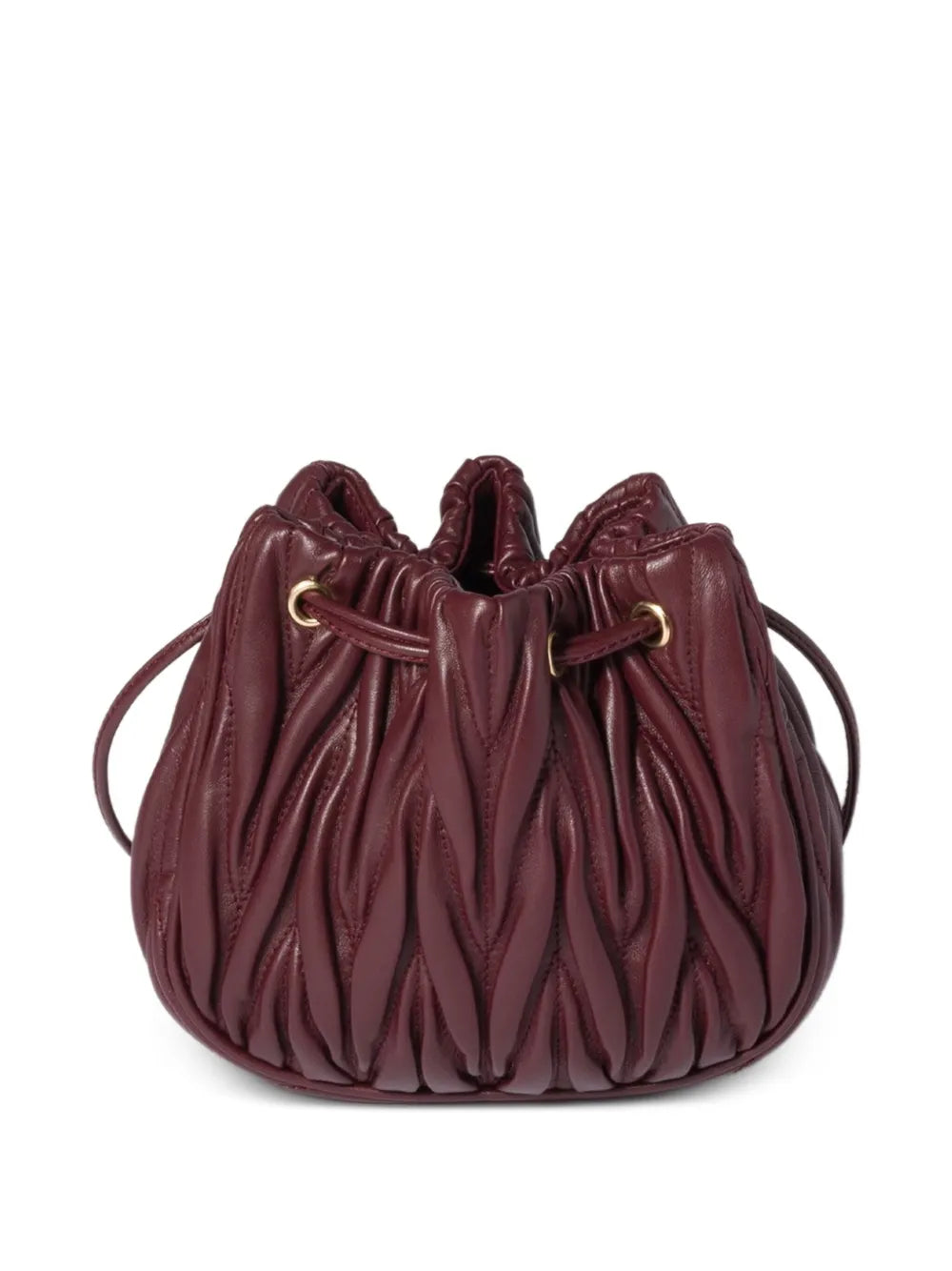 matelassé drawstring clutch bag