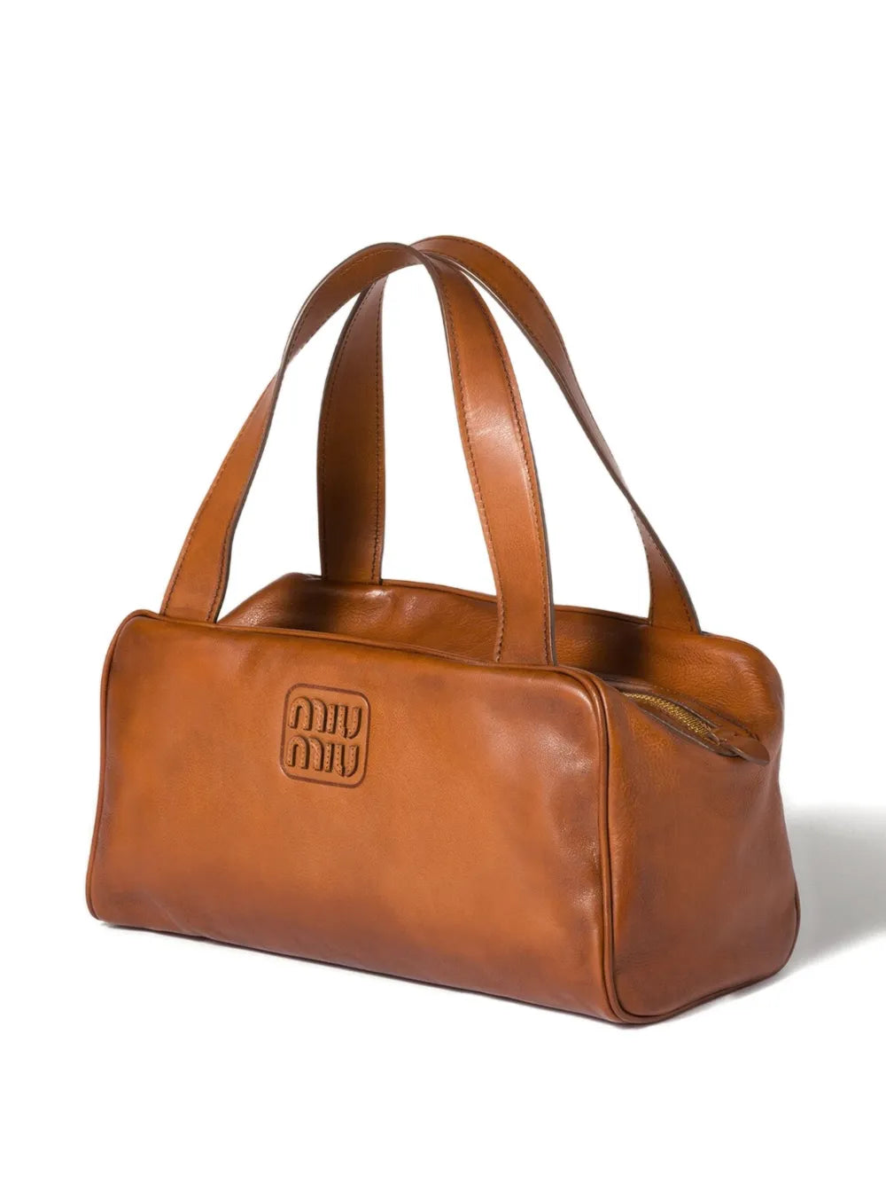 leather zipped shoulder bag