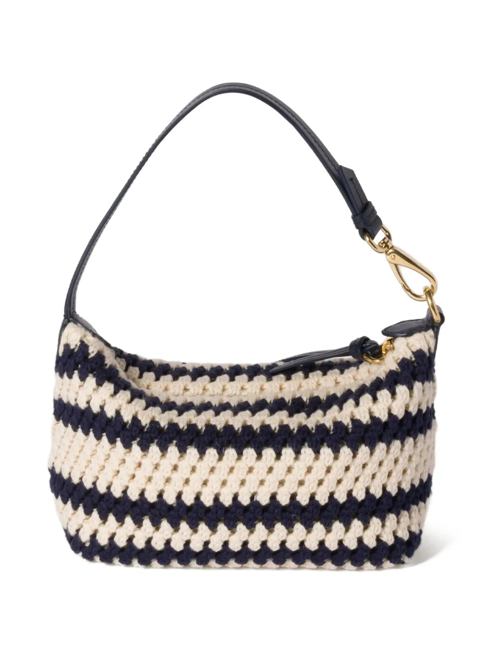 striped crochet shoulder bag