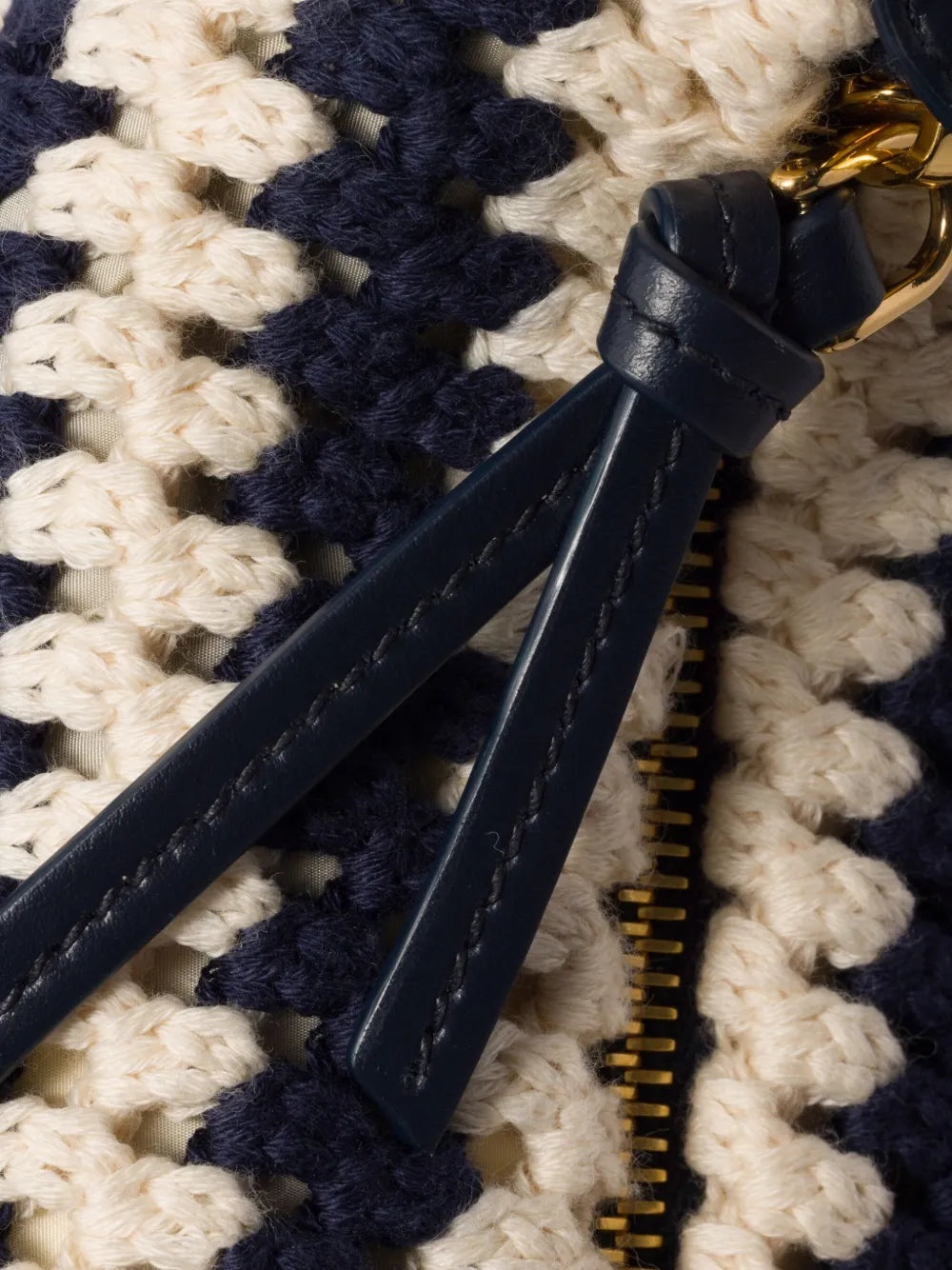 striped crochet shoulder bag