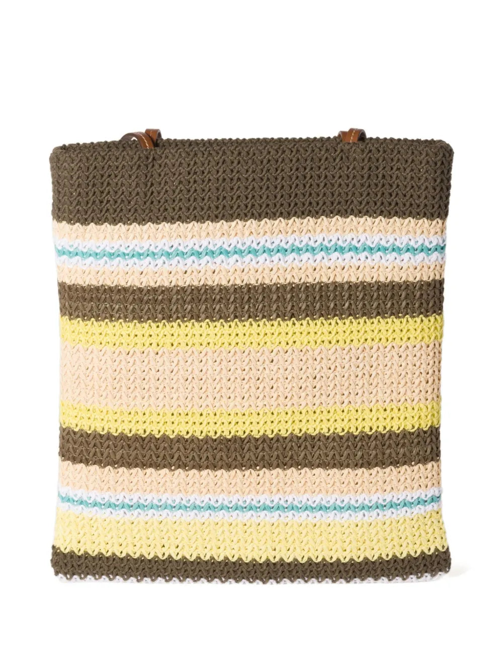 striped crochet tote bag