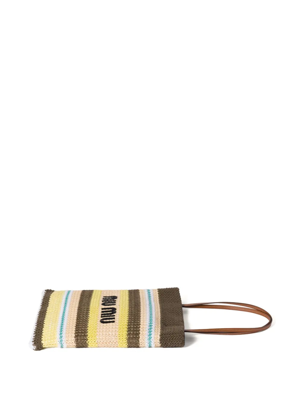 striped crochet tote bag