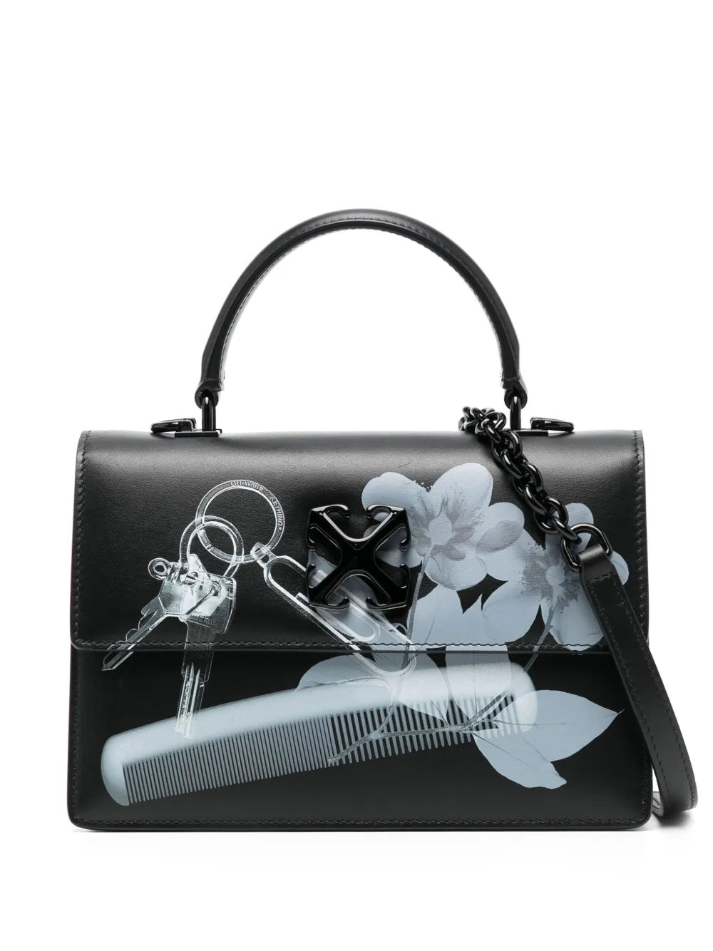 Jitney X-ray print leather bag