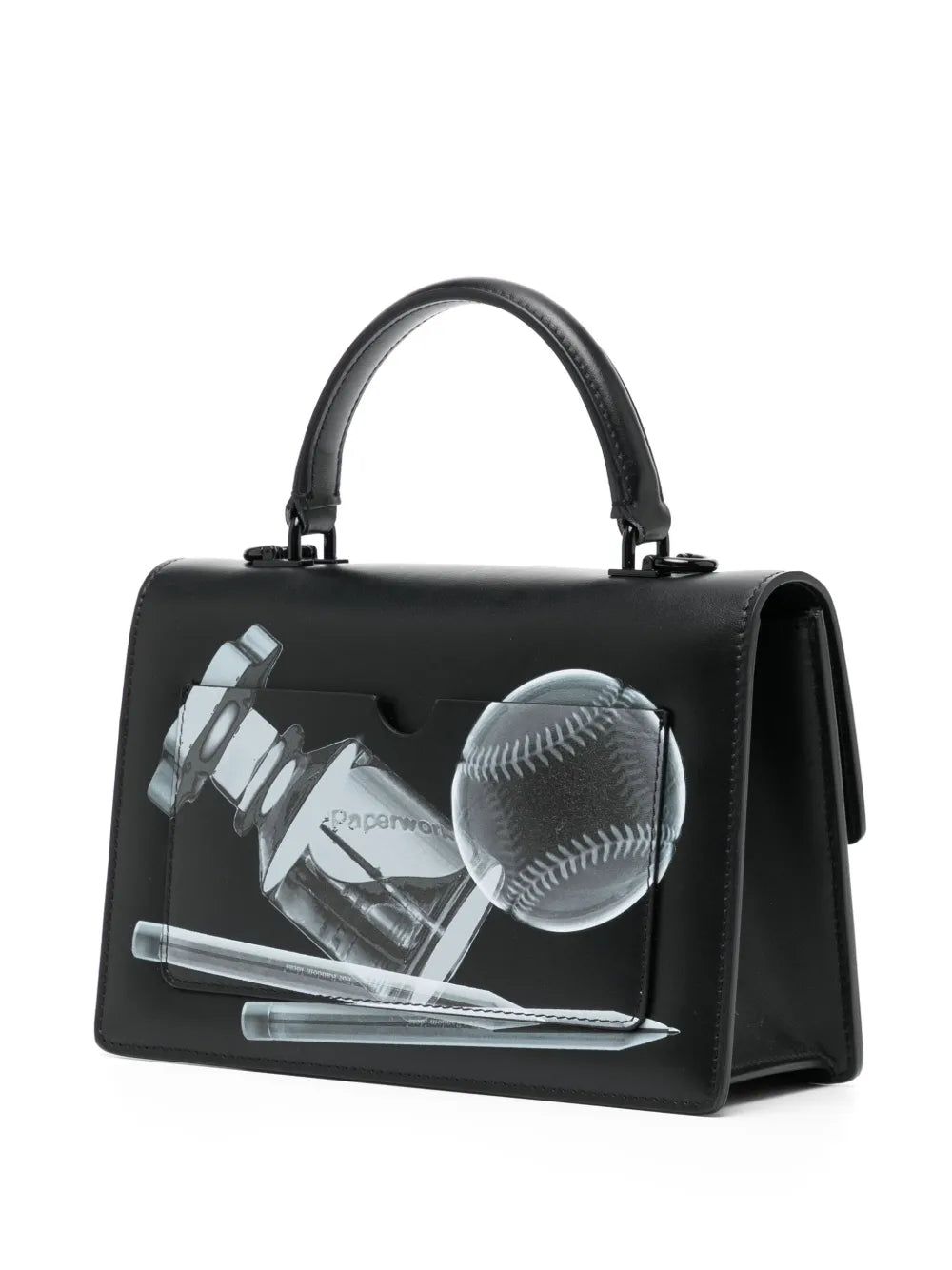 Jitney X-ray print leather bag