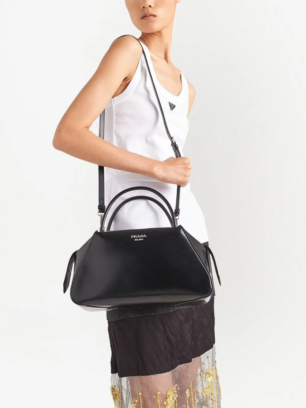 medium brushed-leather tote bag