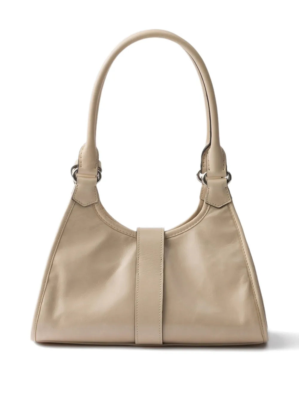 small leather push-lock tote bag