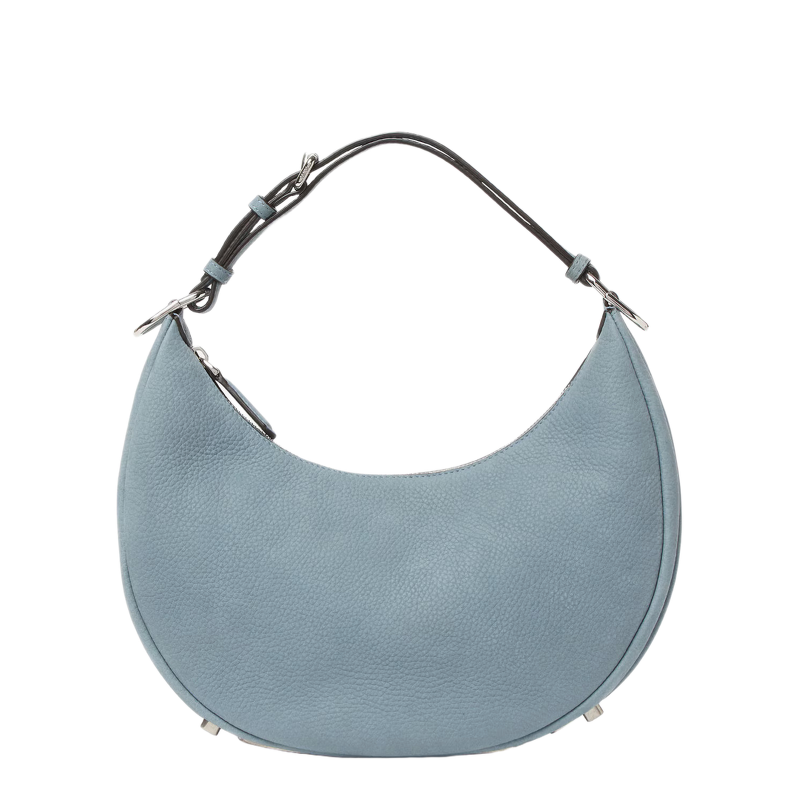 Fendigraphy Small Cuoio Romano Leather Shoulder Bag - Mercury Blue