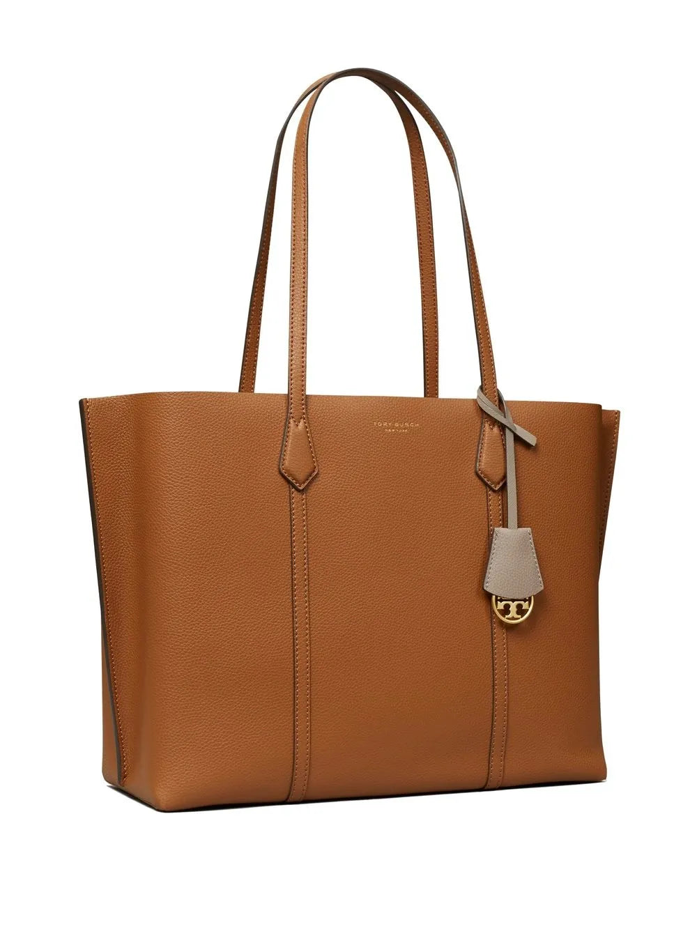 leather logo-print tote bag