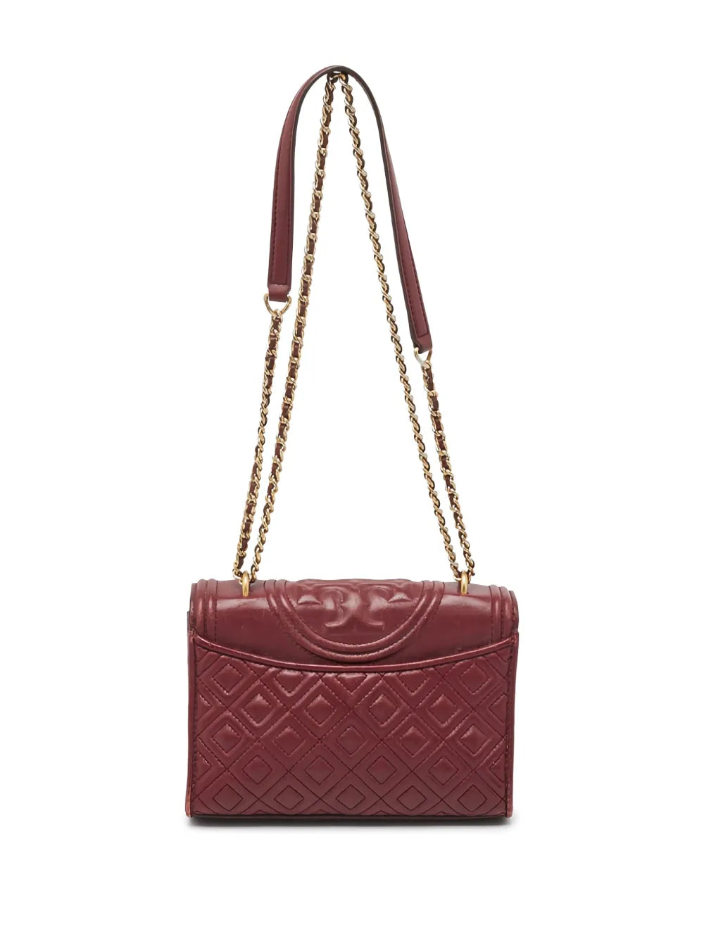 pre-owned diamond-quilting leather shoulder bag