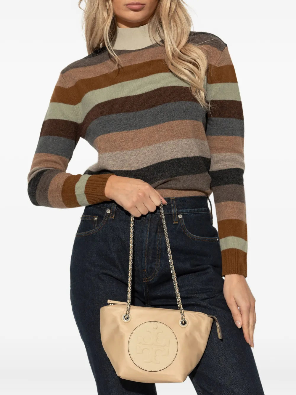 logo-patch chain tote bag
