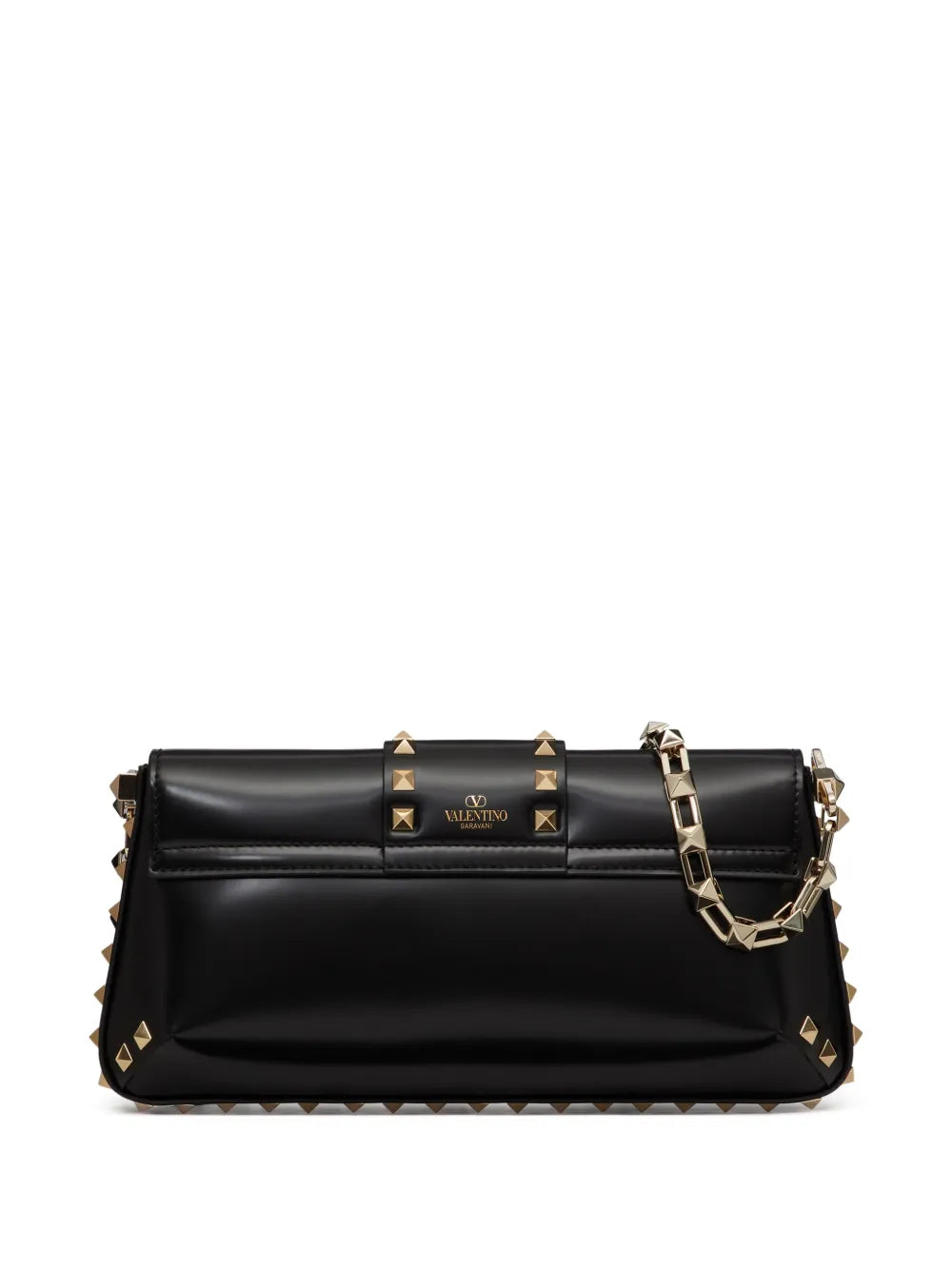 Rockstud brushed-leather shoulder bag
