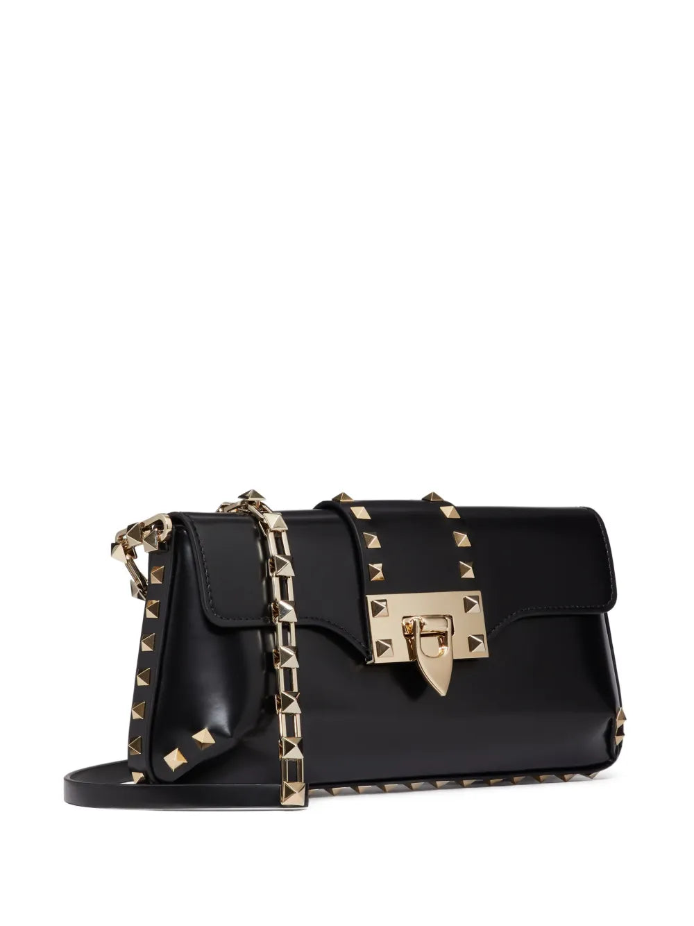 Rockstud brushed-leather shoulder bag