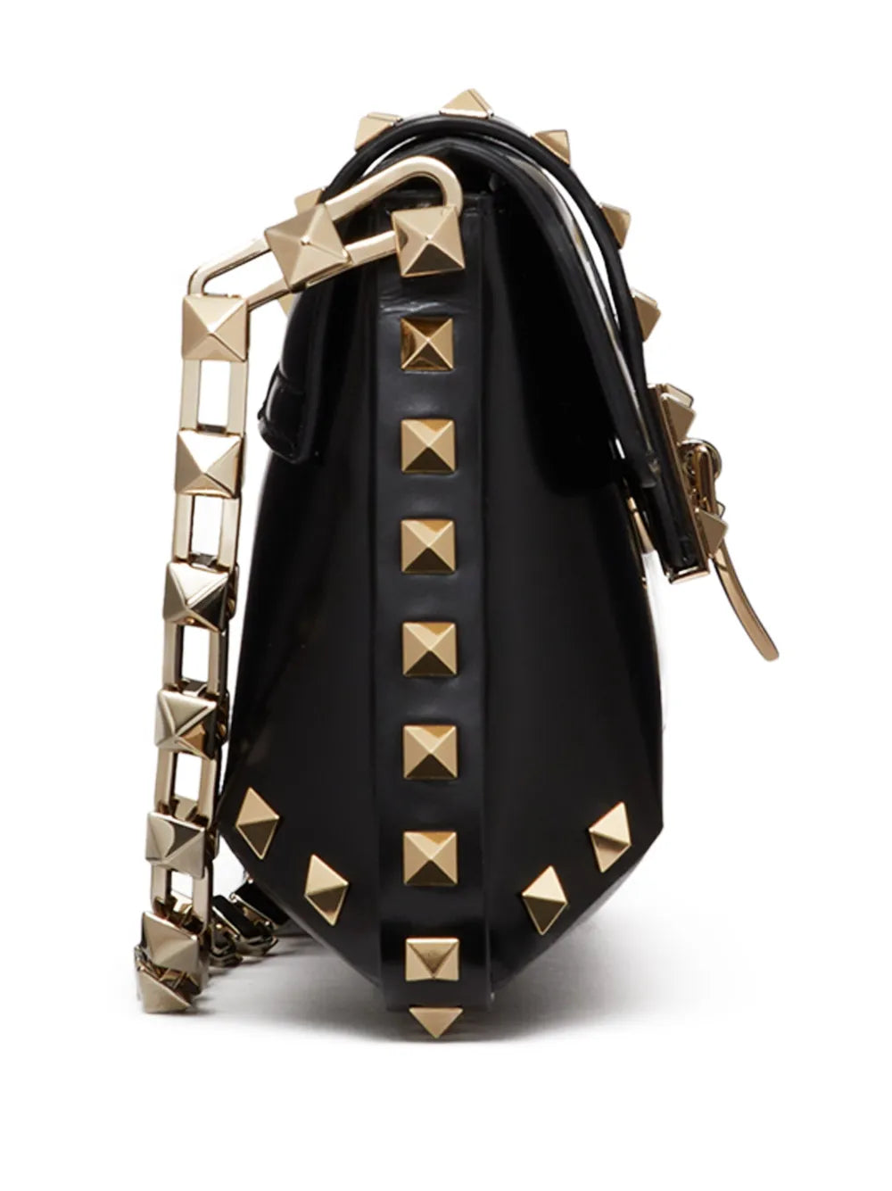 Rockstud brushed-leather shoulder bag