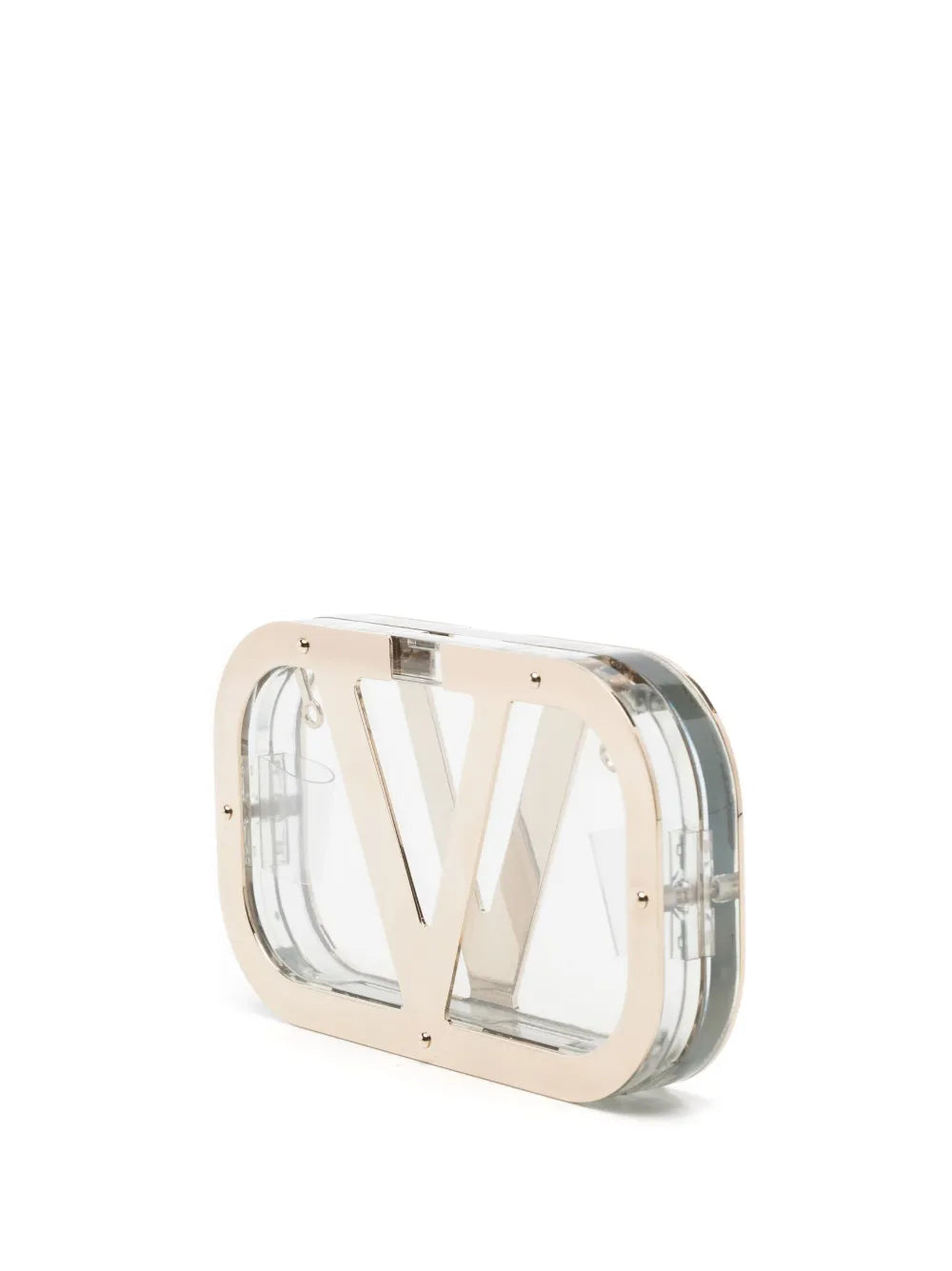 logo-plaque clear clutch