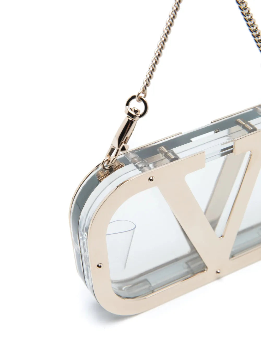logo-plaque clear clutch