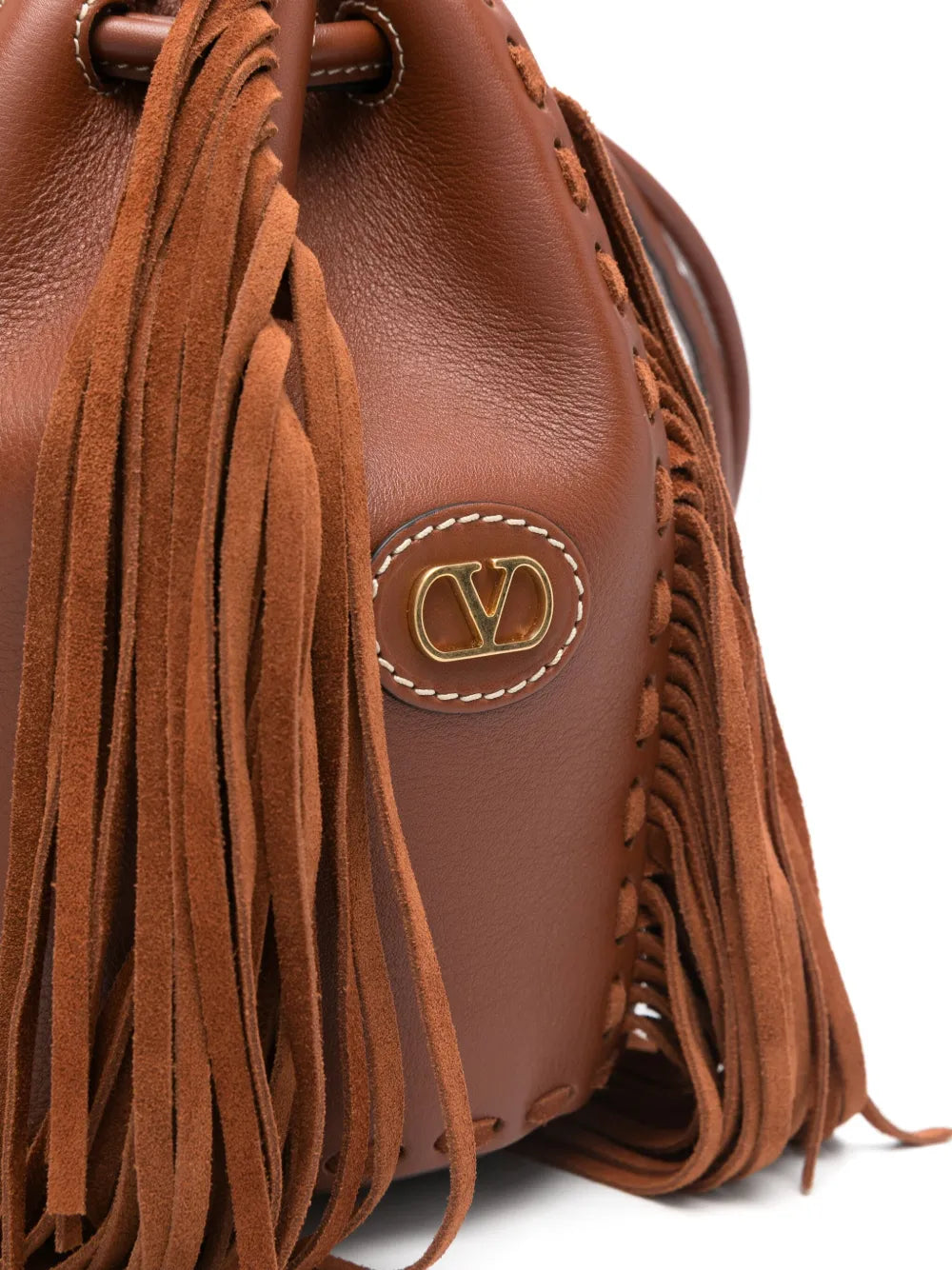 fringed leather shoulder bag